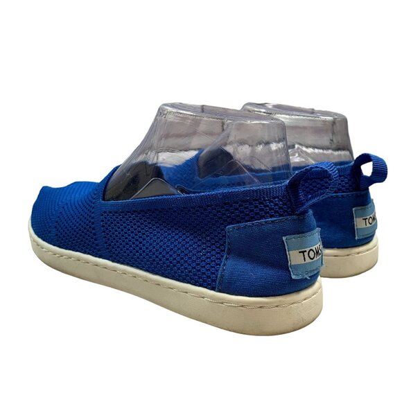 Toms Alpargata Knit Shoes Big Girl 4 Womens 5.5 Blue Colbalt Mesh Slip On Loafer - Picture 9 of 13